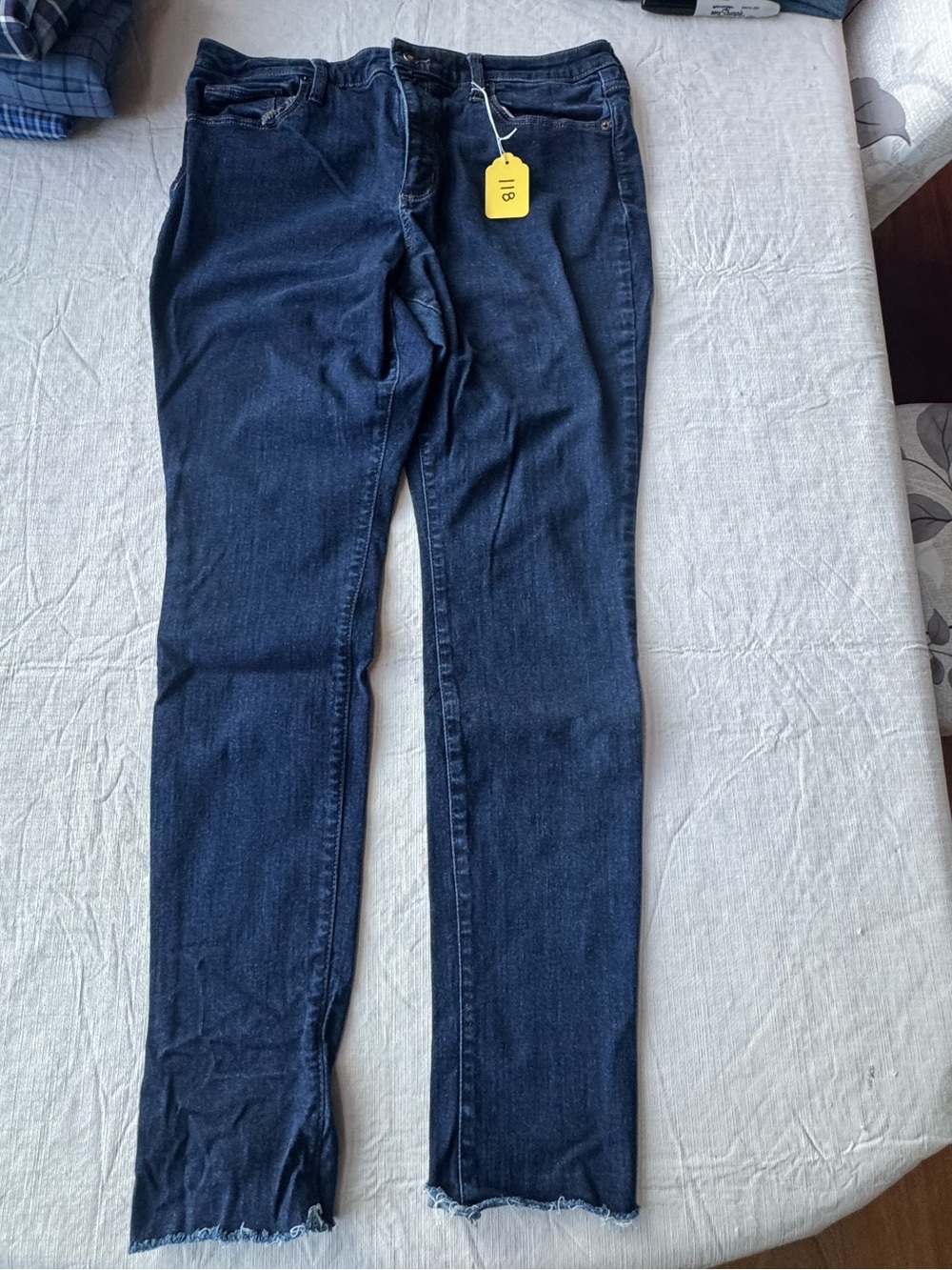 Universal Thread Light Blue High-Rise Skinny Jeans Raw Hem -16x33
